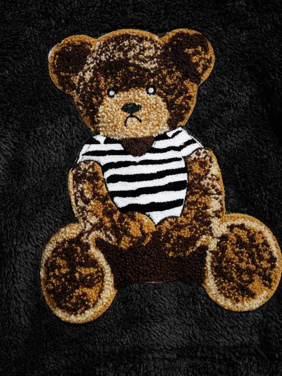 2 Pieces Bear Embroidery Hoodie Set