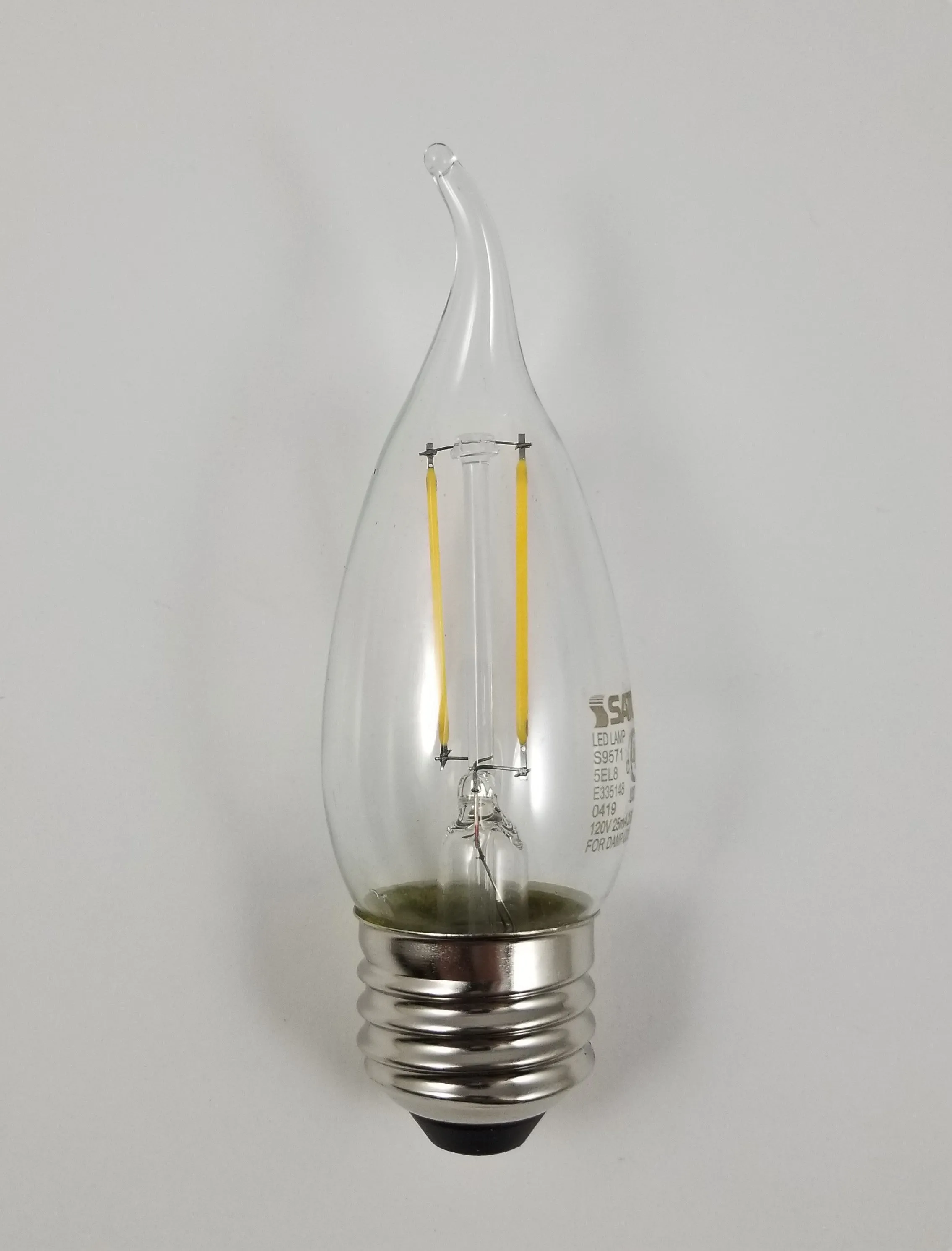 2.5W LED Edison Base Flame Tip - Clear