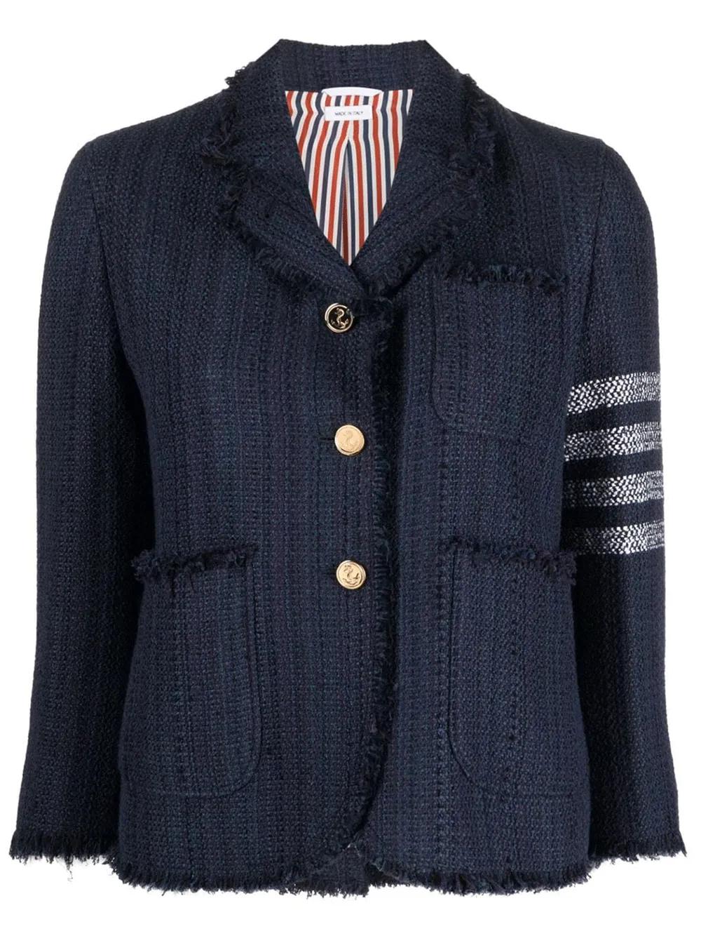 4 Bar-Stripe Tweed Jacket