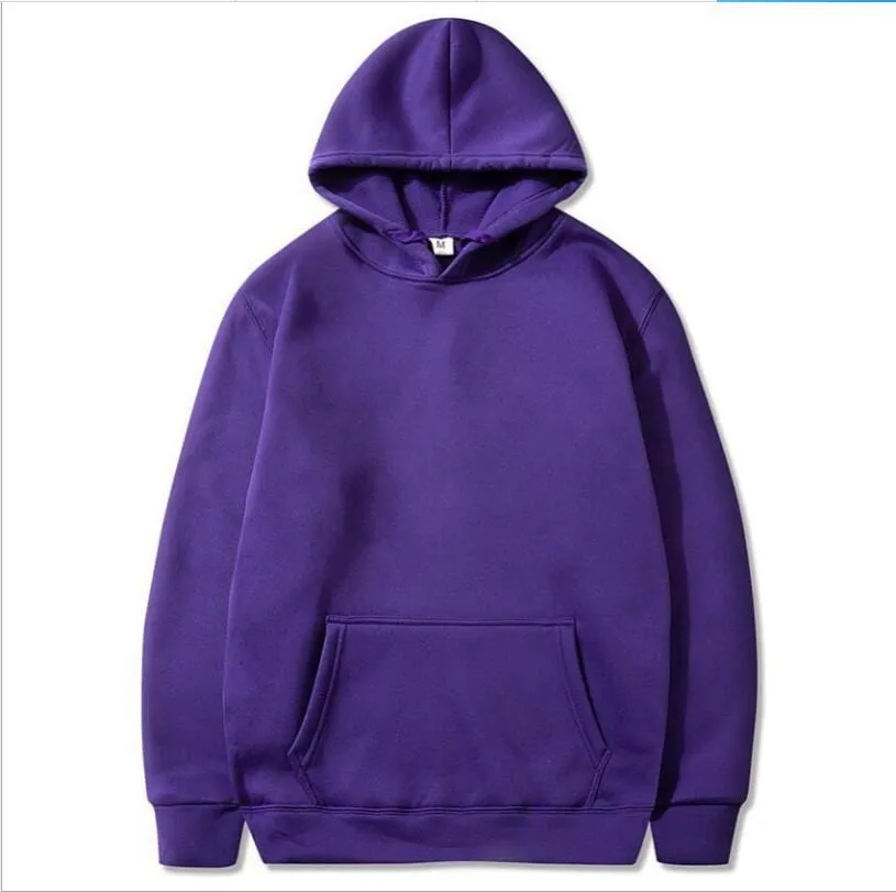 Allrj Oversized Solid Color Pullover Hoodie Sweatshirt