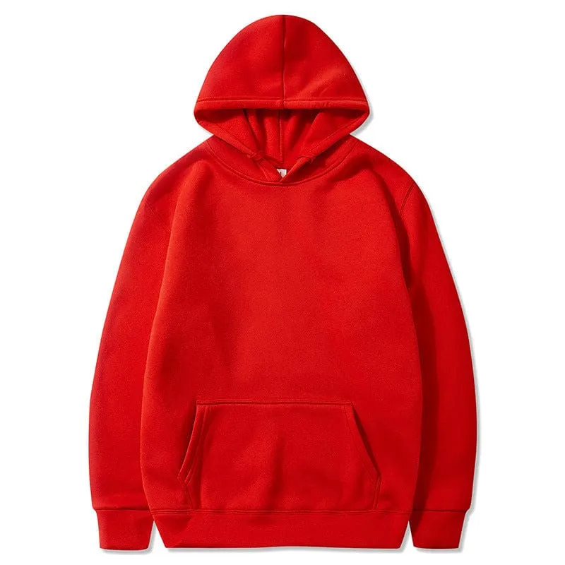 Allrj Oversized Solid Color Pullover Hoodie Sweatshirt