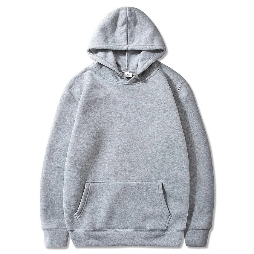 Allrj Oversized Solid Color Pullover Hoodie Sweatshirt
