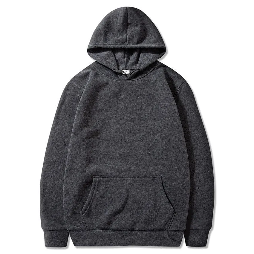 Allrj Oversized Solid Color Pullover Hoodie Sweatshirt