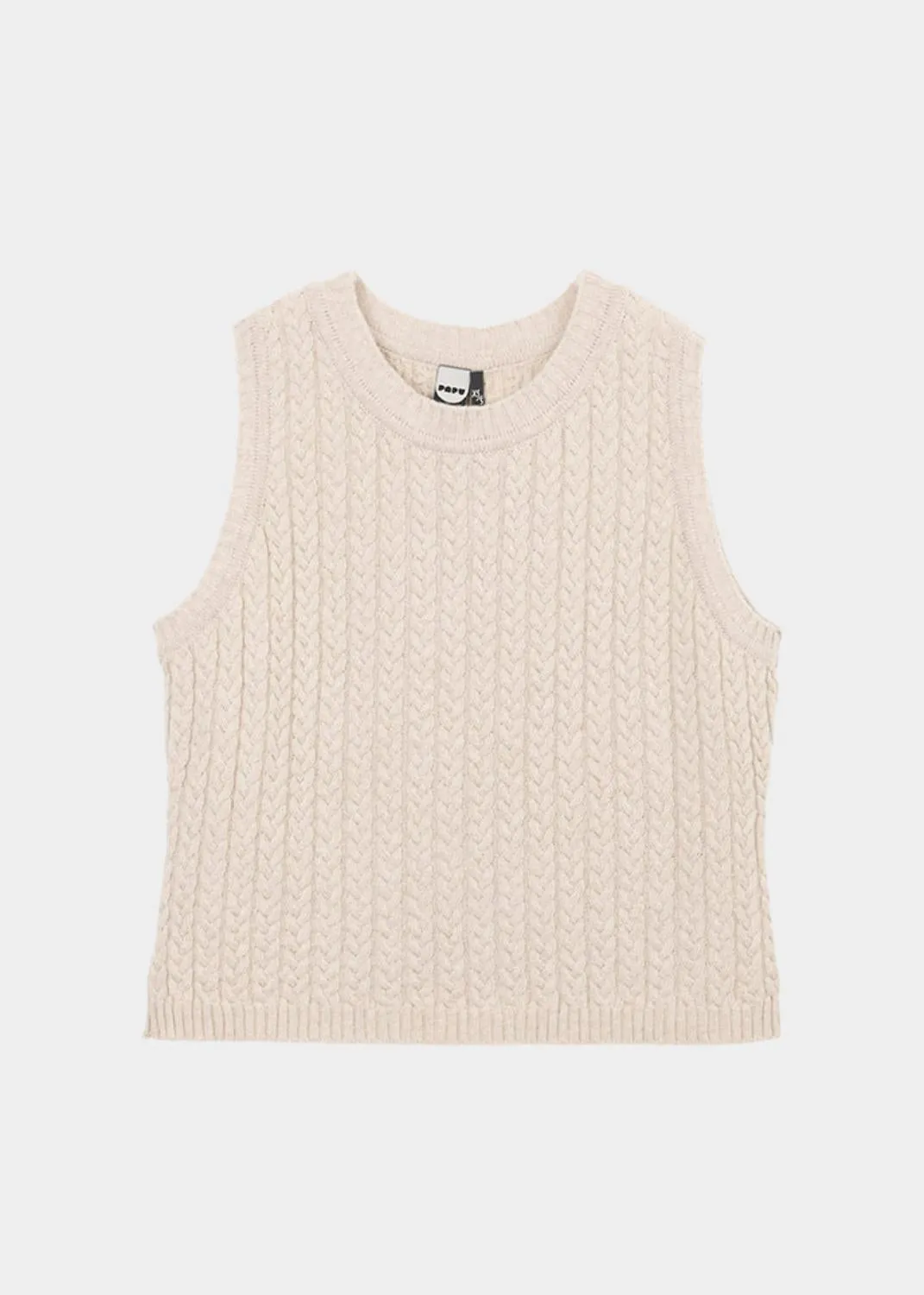Cable Knit Vest Light Sand