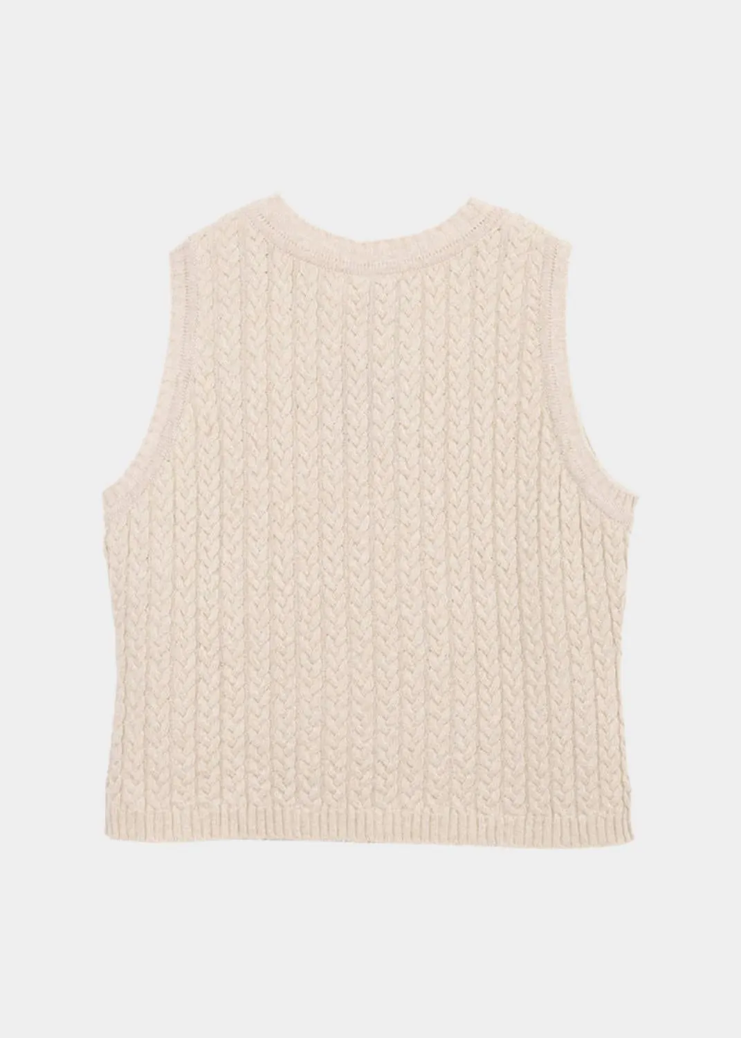 Cable Knit Vest Light Sand
