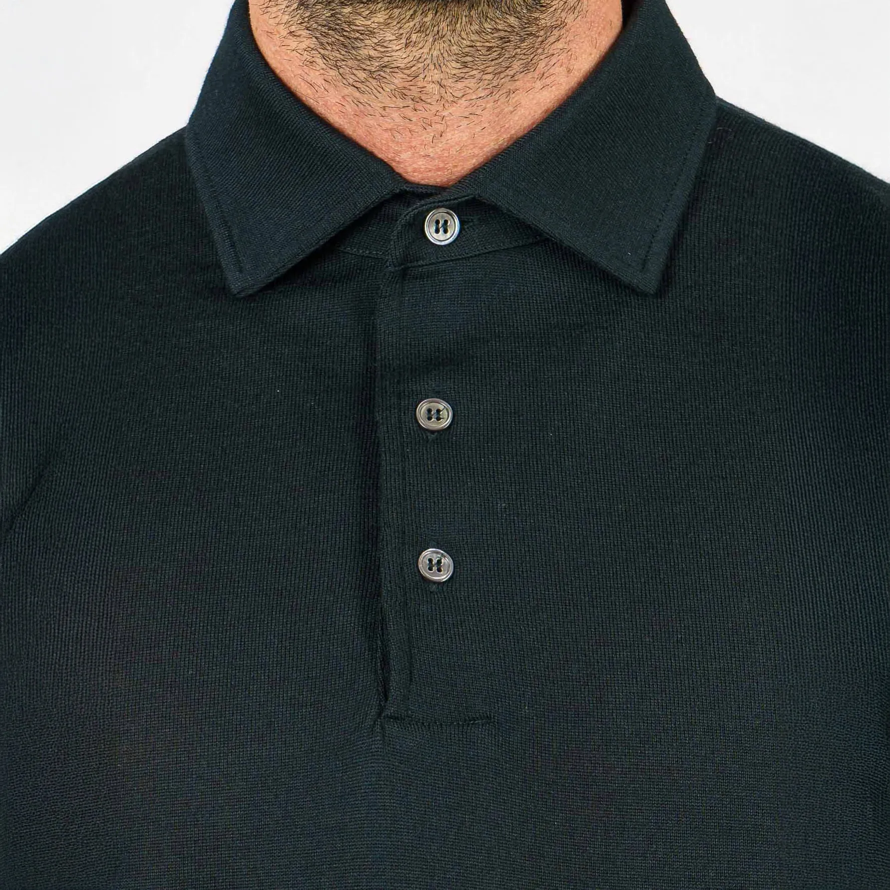 Deep Forest Green Royal Merino Wool Polo Shirt - FILIPPO DE LAURENTIIS