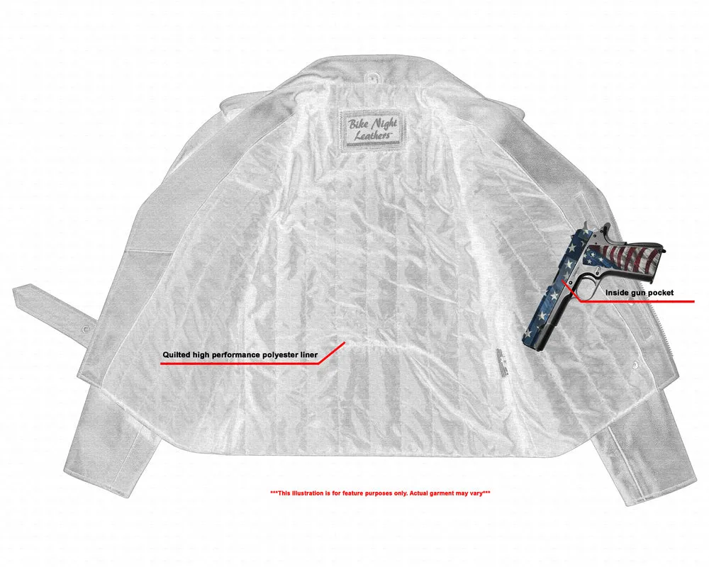 Economy Motorcycle Classic Bike Night Leather Jacket - Side Laces