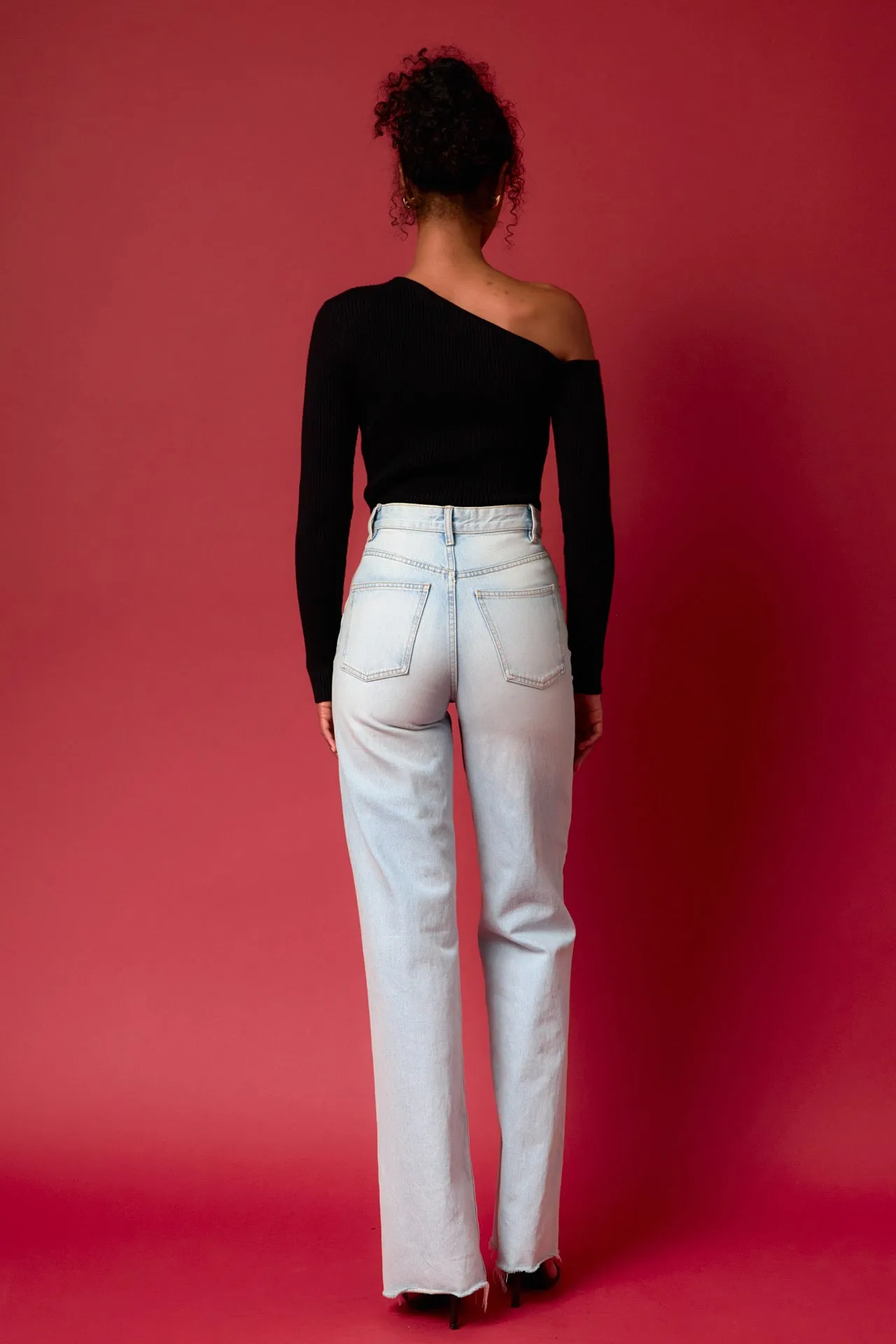 Endless Rose - One Shoulder Ribbed Top
