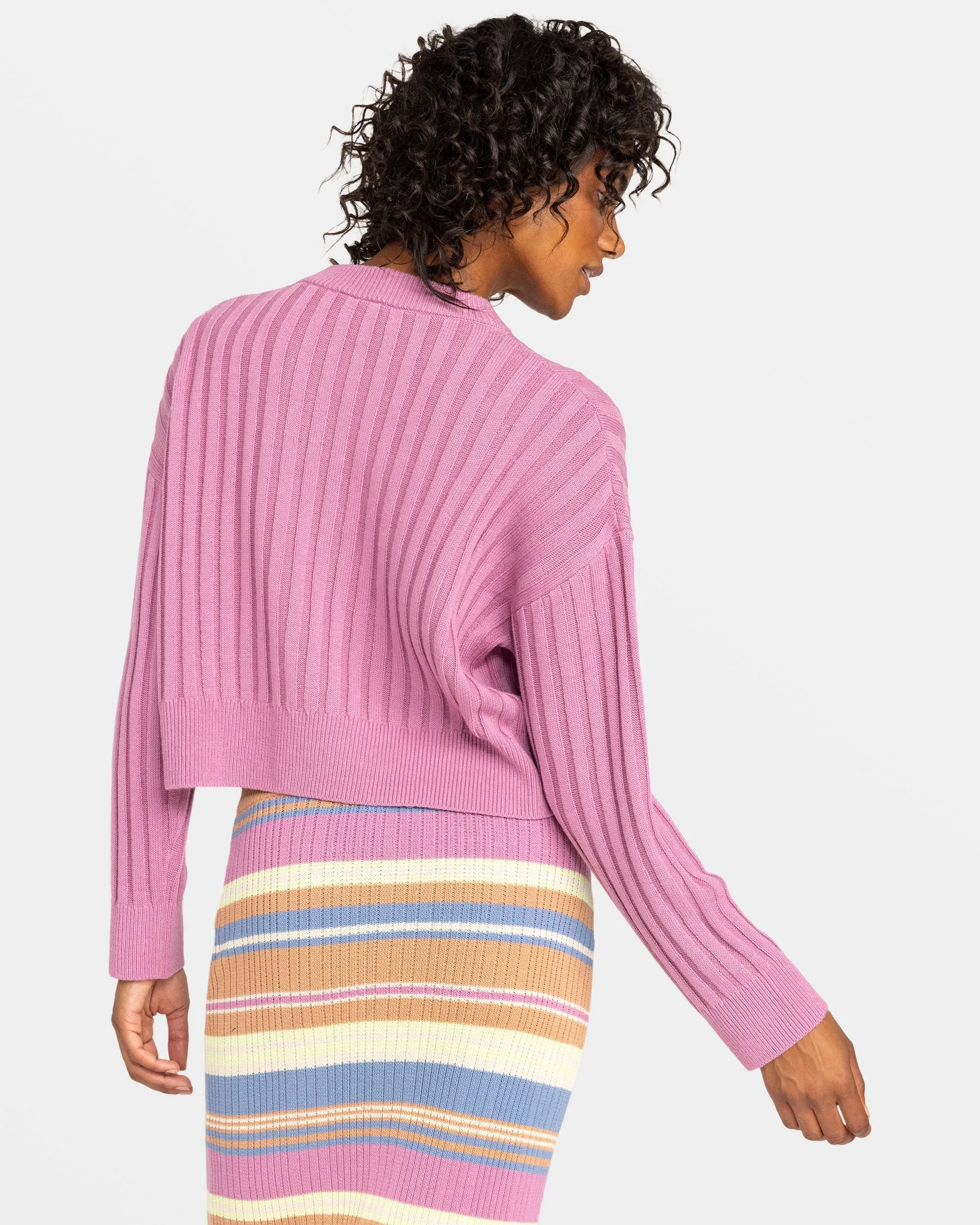 Exploring Diary Crew Neck Sweater - Mauve Orchid