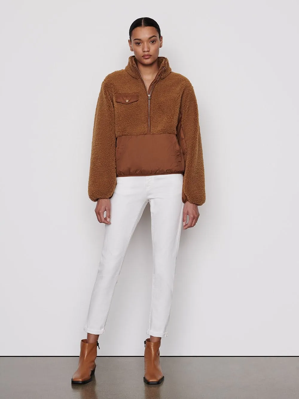 Frame - Fleece Mix Pullover in Vicuna