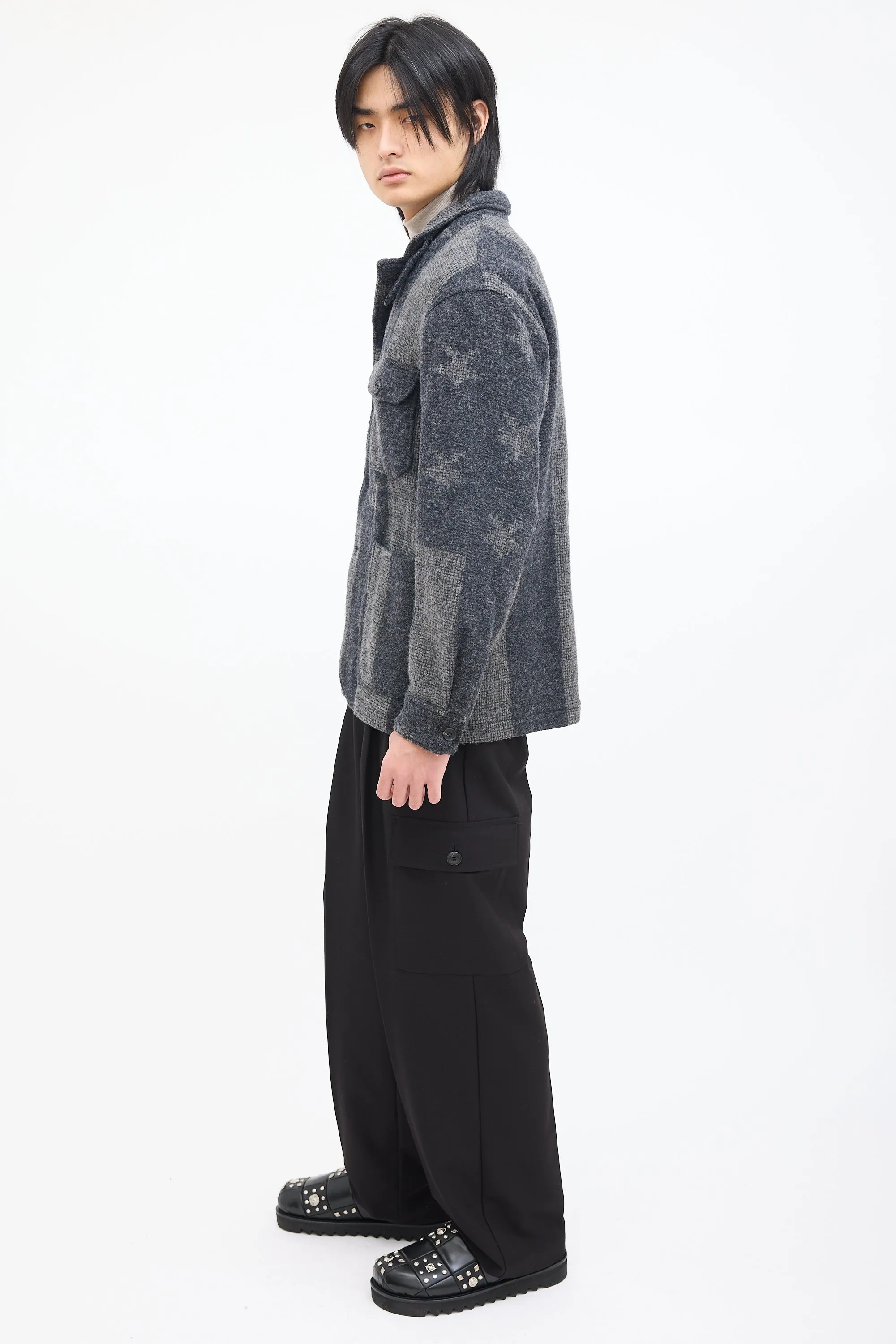 Grey Wool Star & Striped Jacket