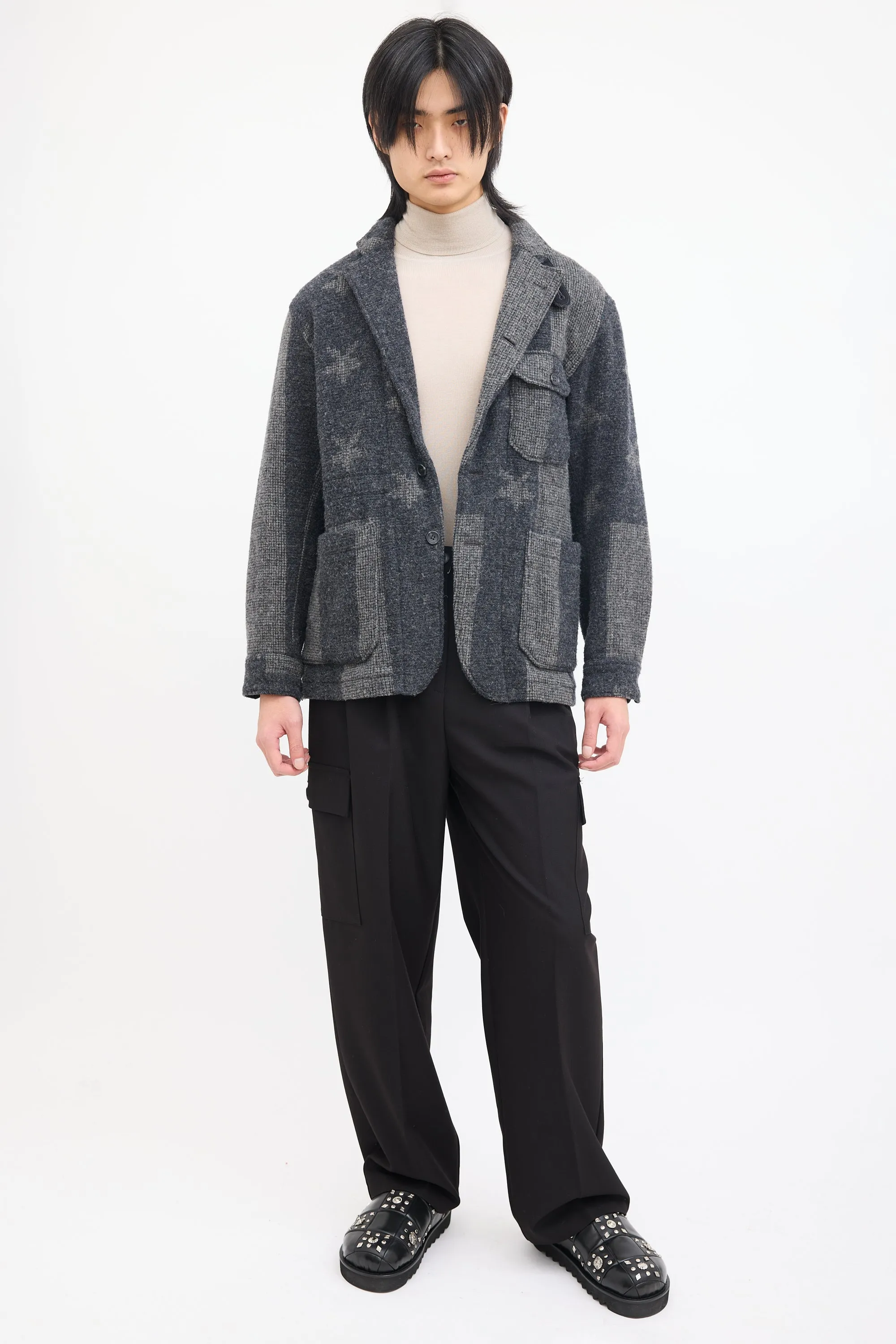 Grey Wool Star & Striped Jacket