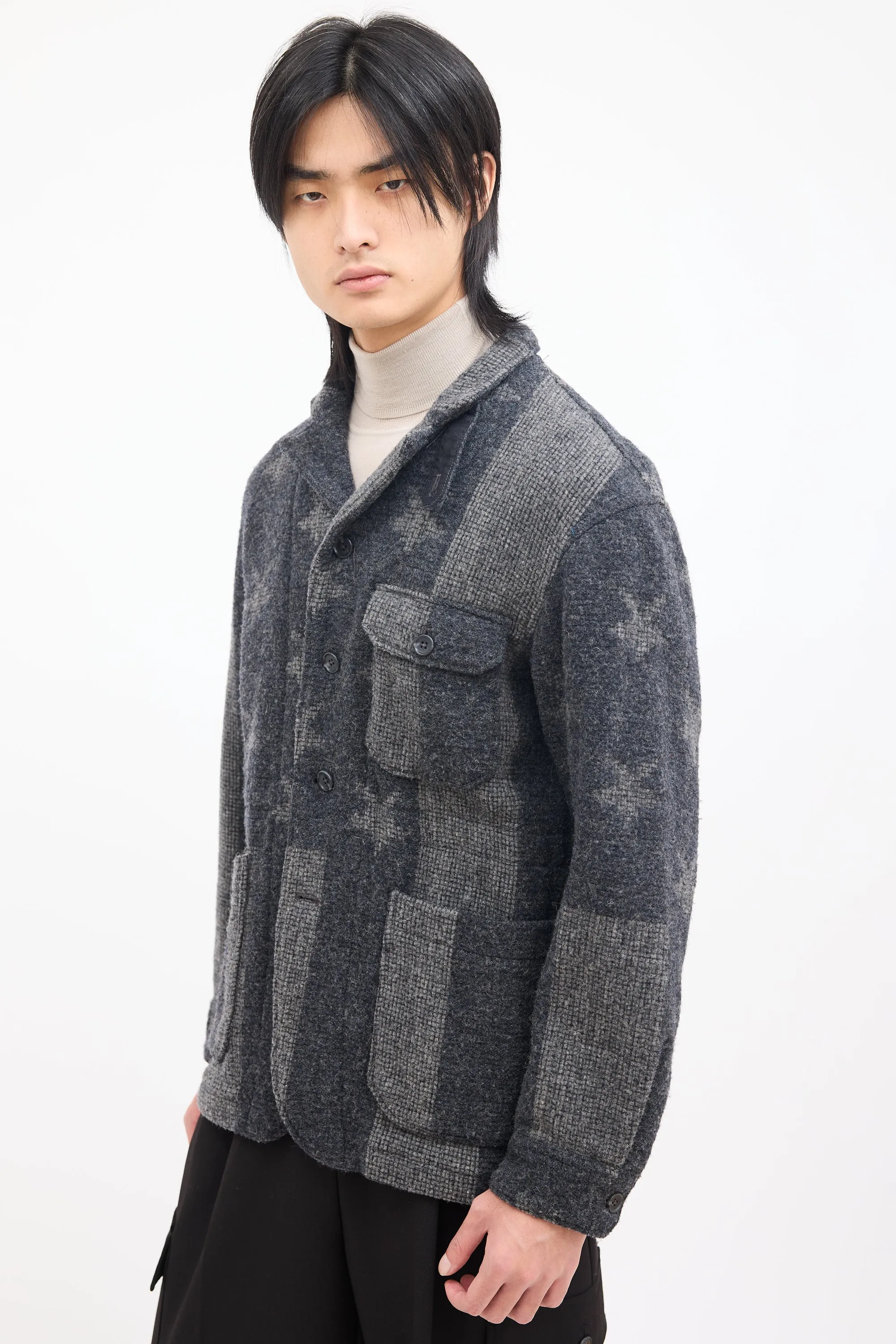 Grey Wool Star & Striped Jacket