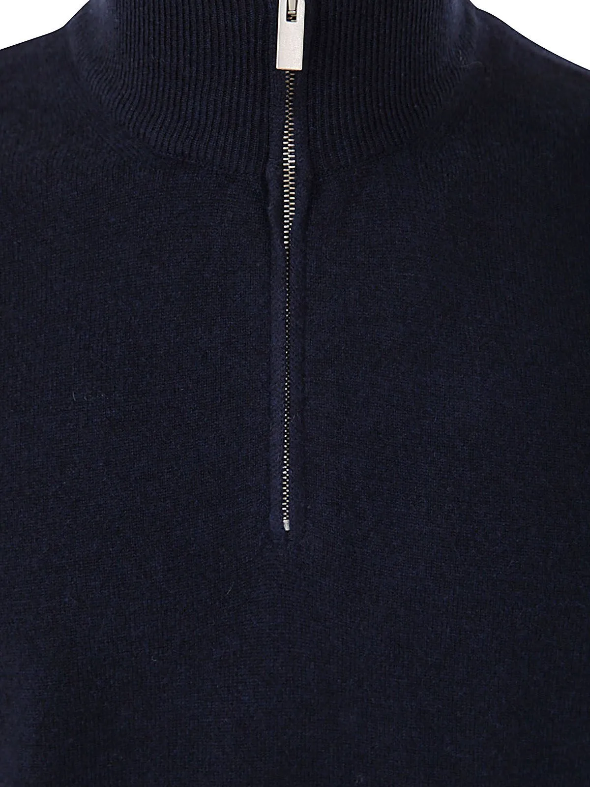 Luxury Black Royal Merino Quarter Zip - FILIPPO DE LAURENTIIS