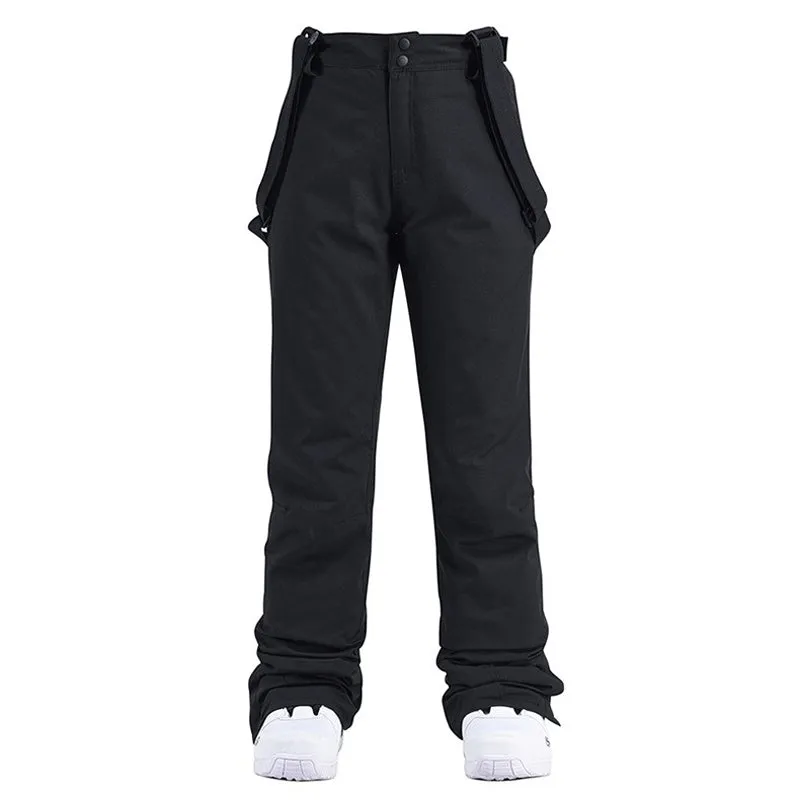 Men's Windproof and Waterproof Ski Suit with Hood and Bib Pants
