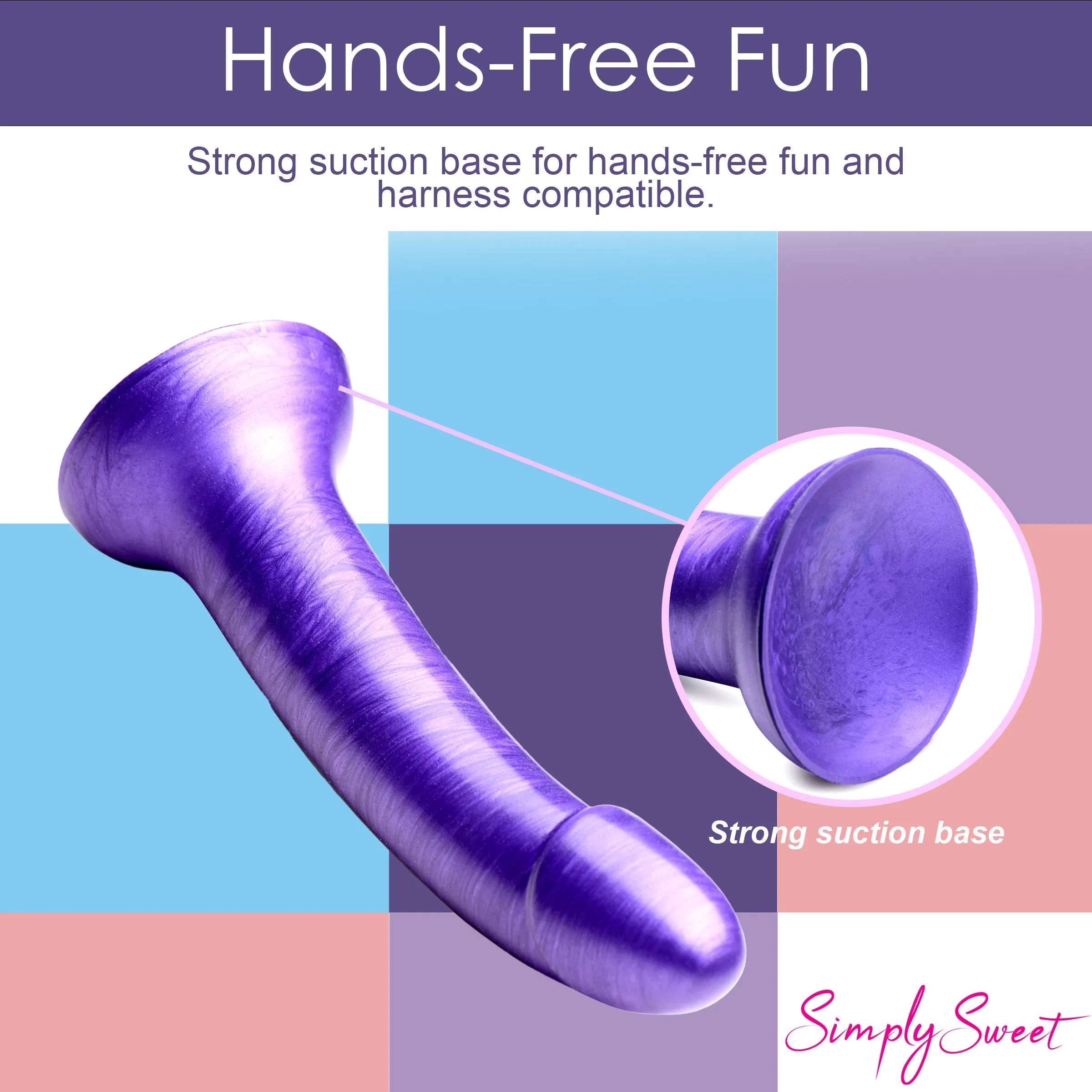 Metallic Silicone 7 Inch Dildo -