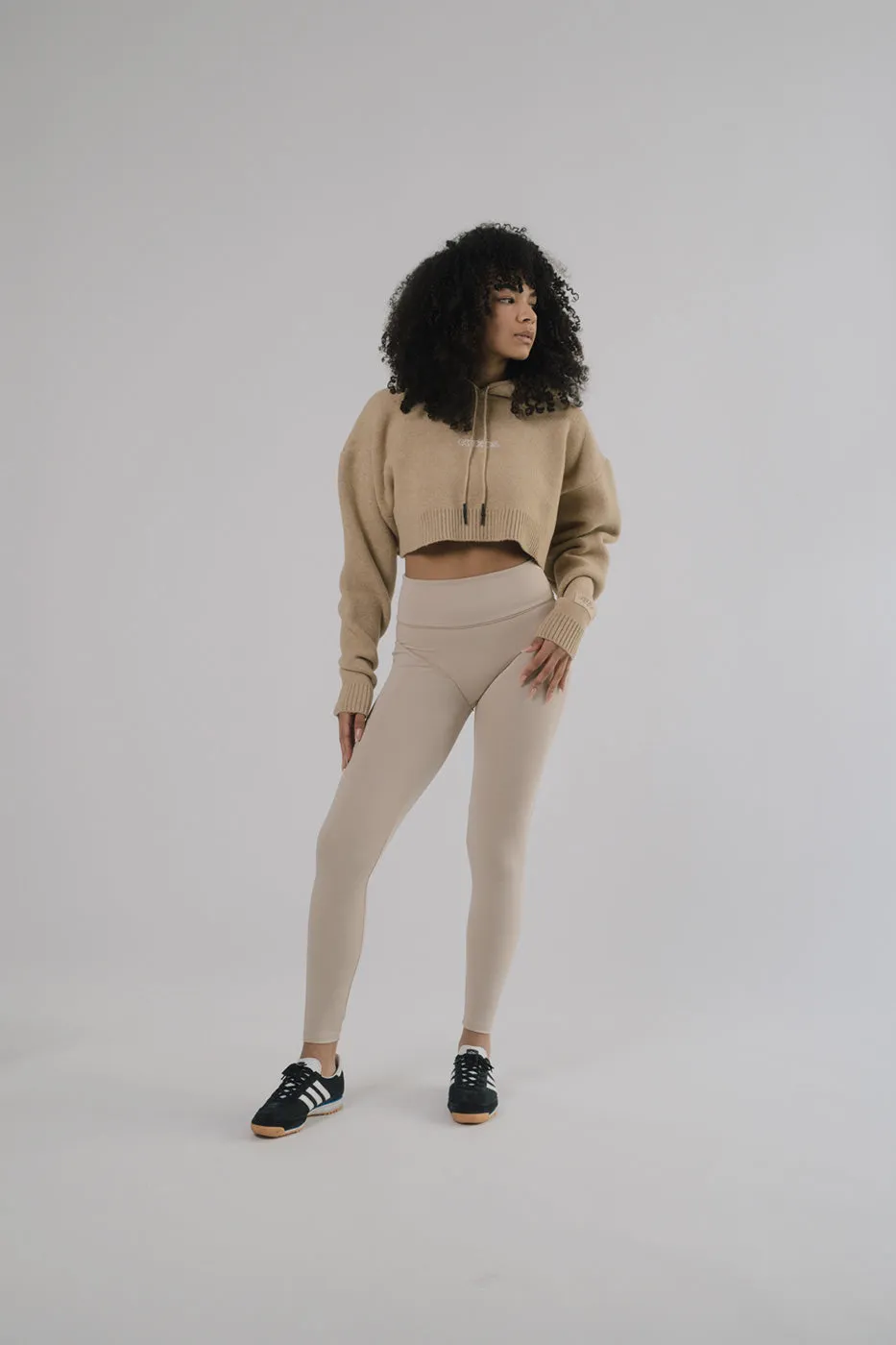 OG LOGO KNIT CROP HOODY SND
