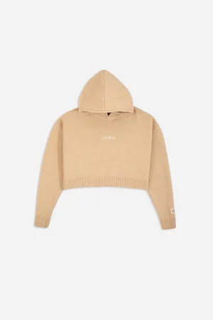 OG LOGO KNIT CROP HOODY SND
