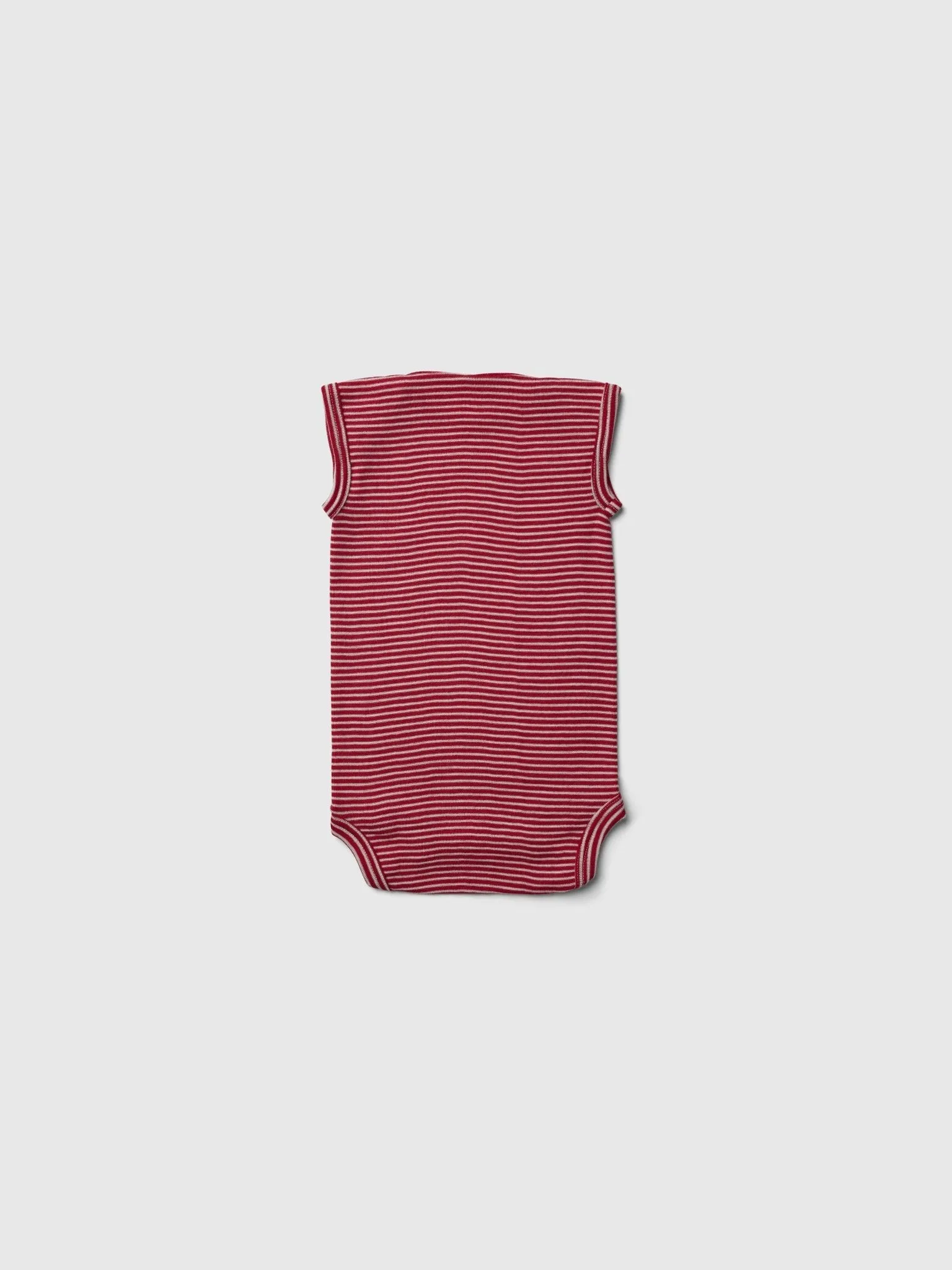 organic merino sleeveless onesie in red/natural stripe - baby/toddler