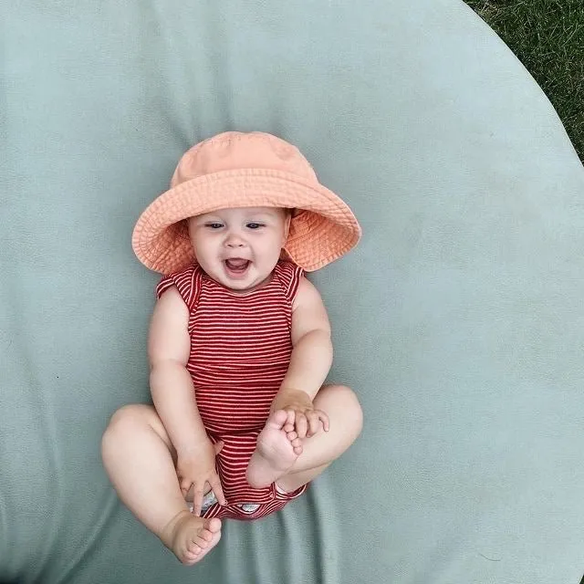 organic merino sleeveless onesie in red/natural stripe - baby/toddler