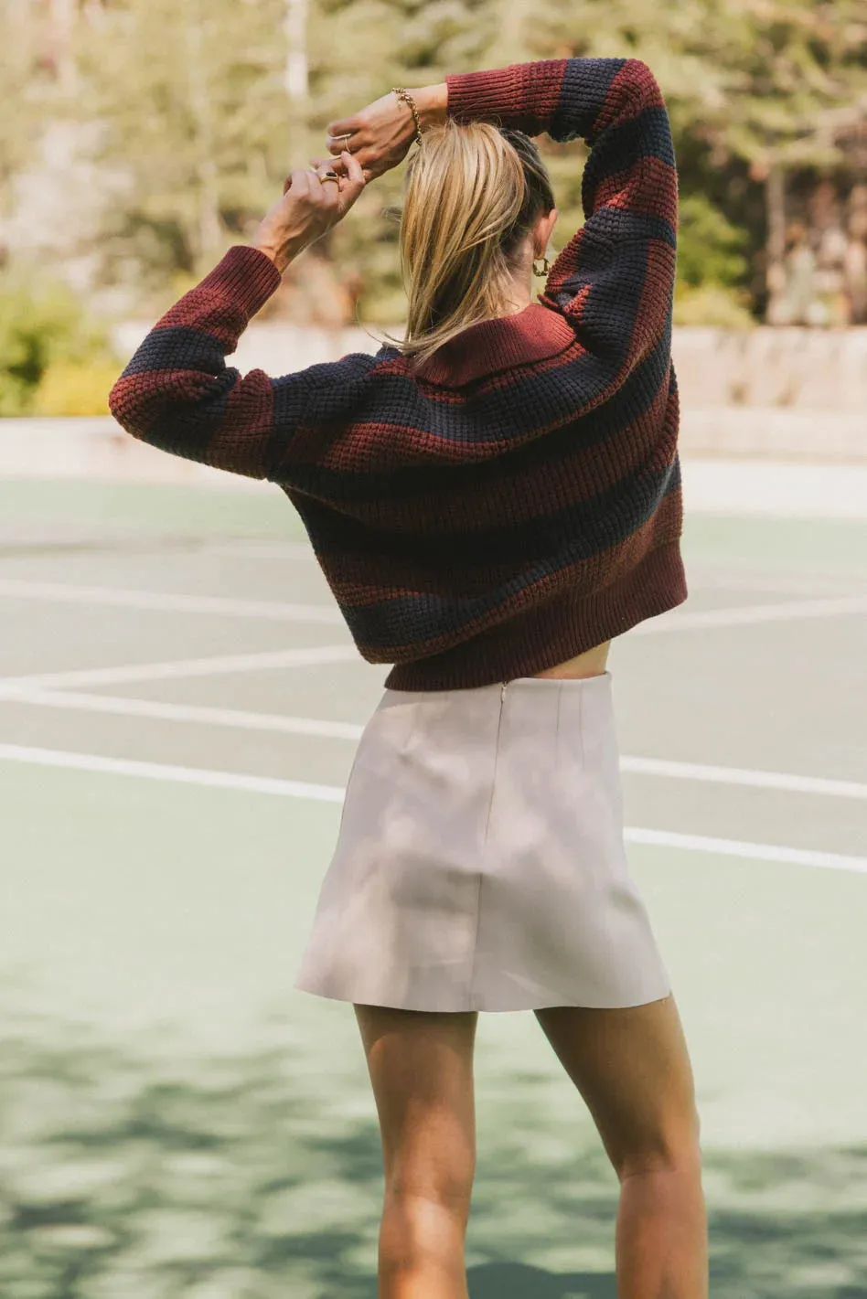 Ozzie Striped Sweater in Red