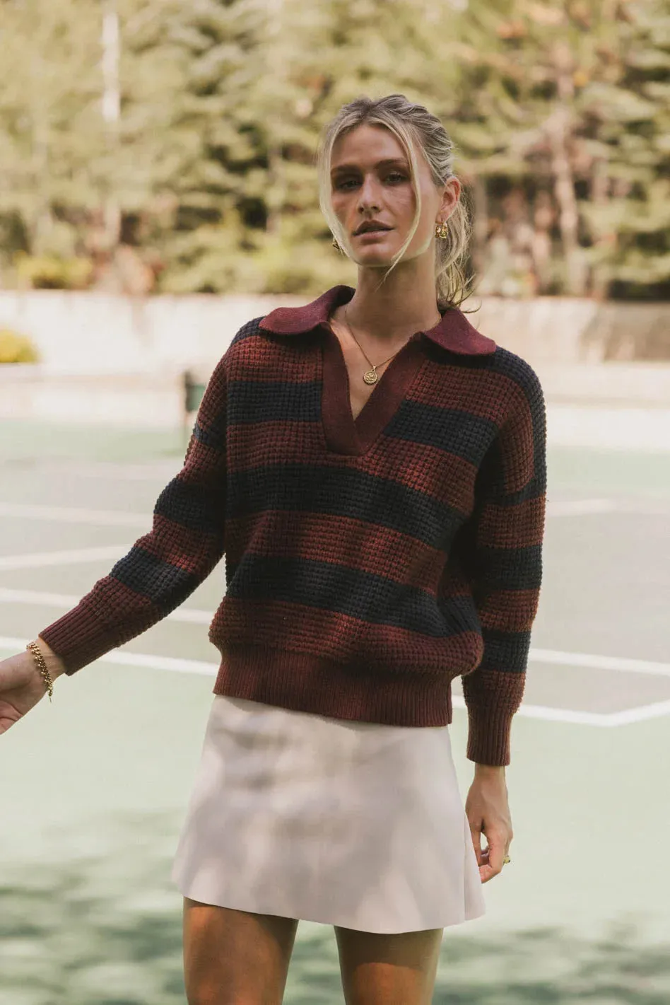 Ozzie Striped Sweater in Red