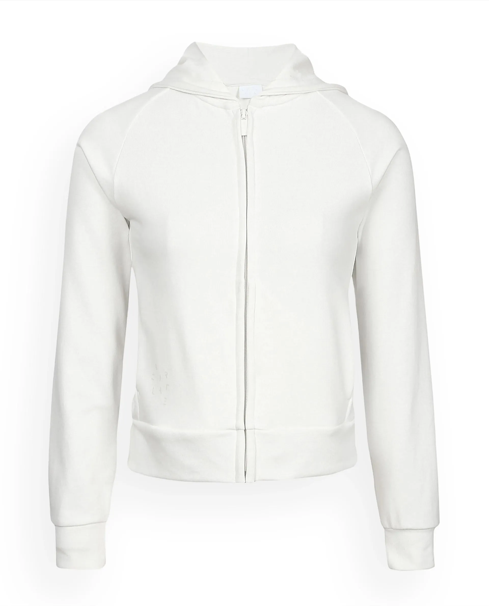 Rareism Women Capper Off White Cotton Blend Fabric Full Sleeves Solid Hooded Jacket