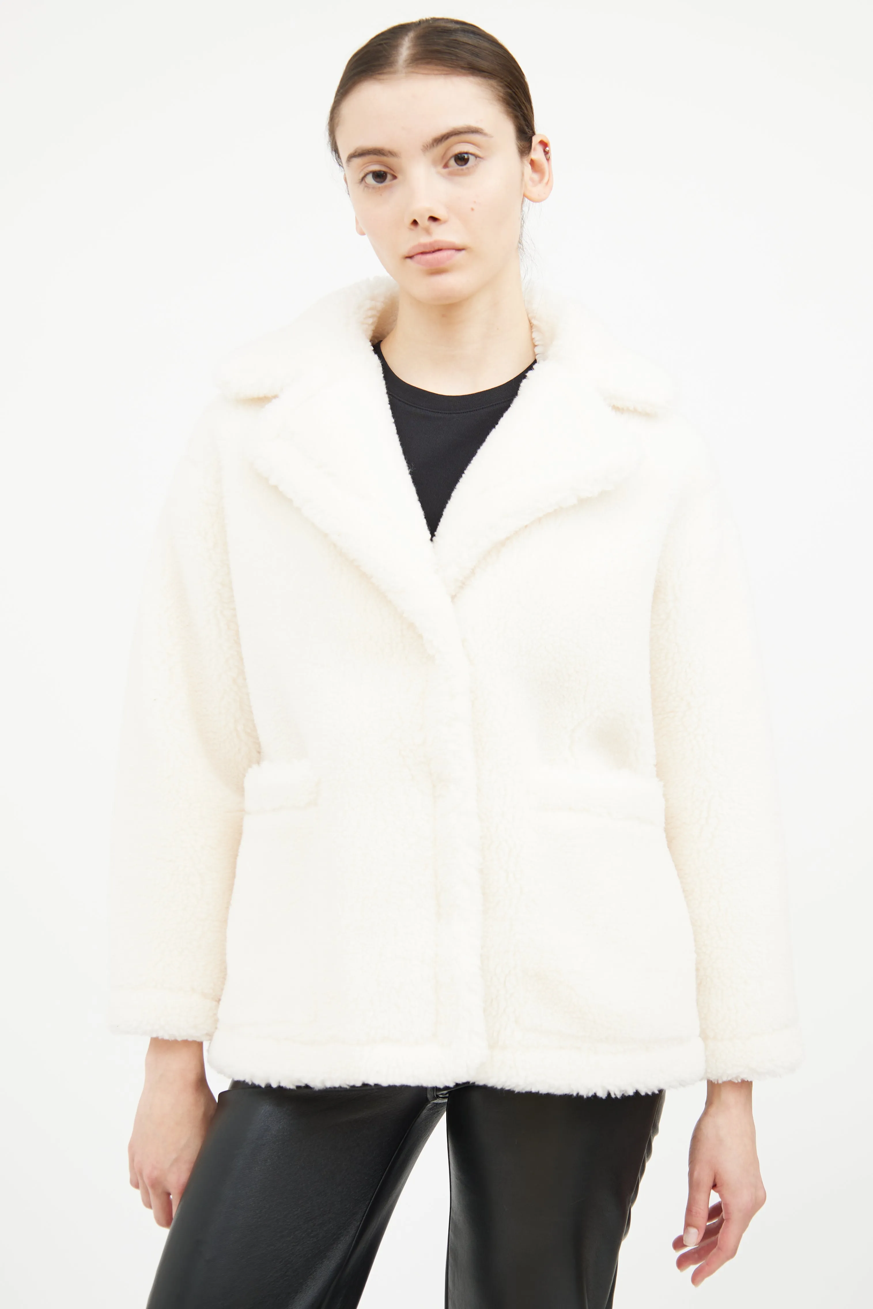 White Teddy Long Sleeve Jacket