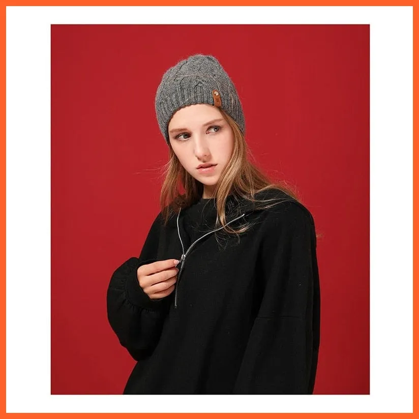 Winter Knitted Wool Hat For Women | Warm Casual Beanie Caps Winter Brand  Fashion Ladies Hats