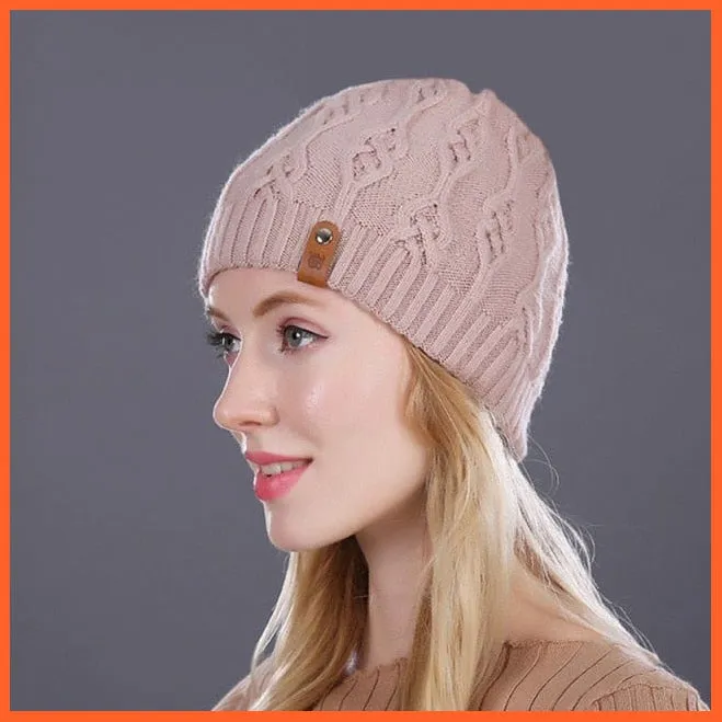 Winter Knitted Wool Hat For Women | Warm Casual Beanie Caps Winter Brand  Fashion Ladies Hats