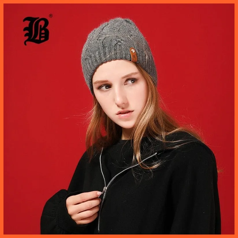 Winter Knitted Wool Hat For Women | Warm Casual Beanie Caps Winter Brand  Fashion Ladies Hats