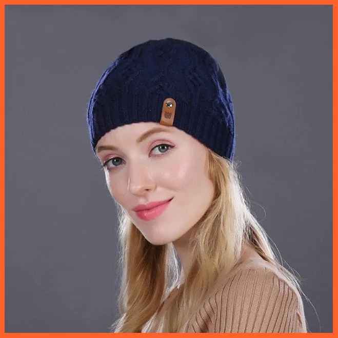 Winter Knitted Wool Hat For Women | Warm Casual Beanie Caps Winter Brand  Fashion Ladies Hats