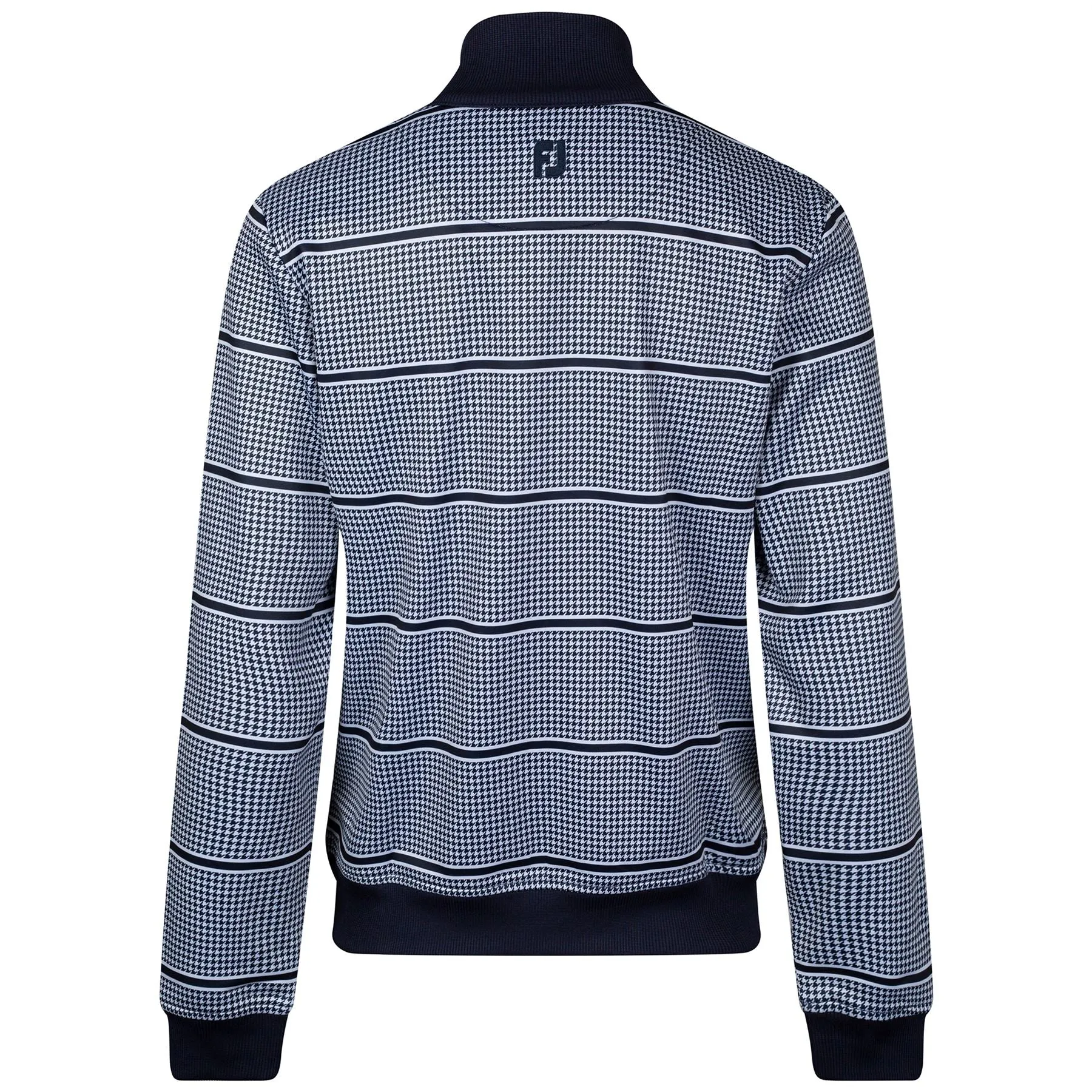 Womens Half Zip Houndstooth Print Midlayer Navy - AW23