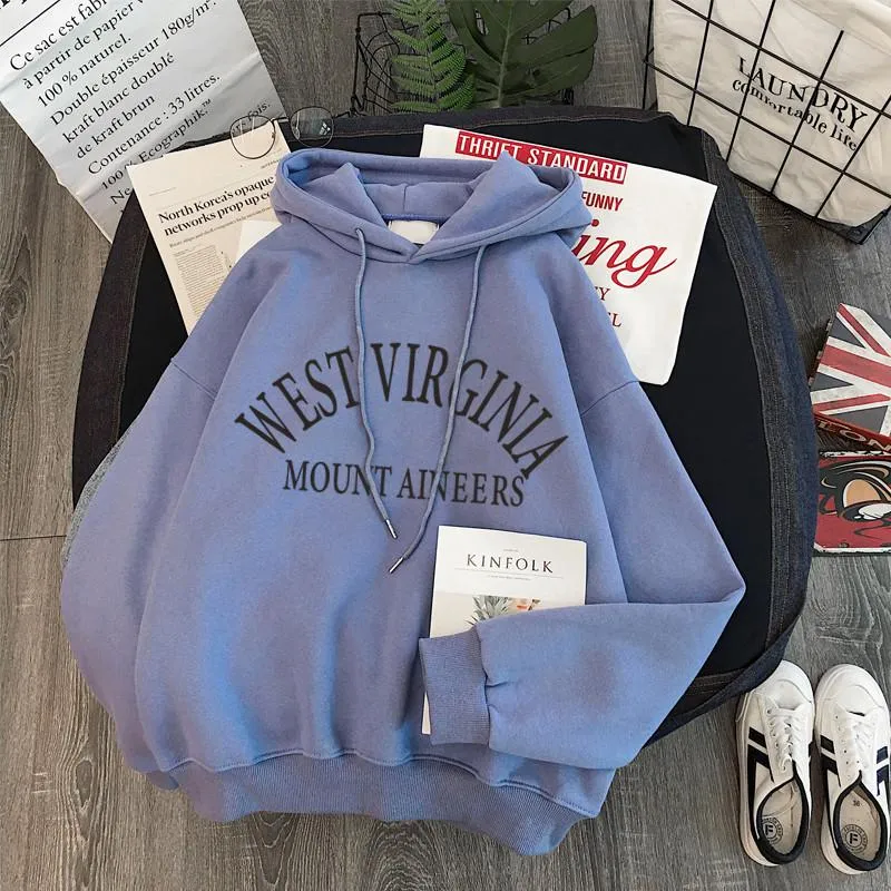 xiangtuibao oversized Hoodies Women Thicker Letter Warm Pullover Coat Drawstring Harajuku Sweatshirt Pink Womens Korean New High Quality